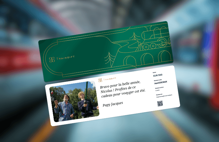 Carte cadeau Traingift, bon cadeau pour étudiant