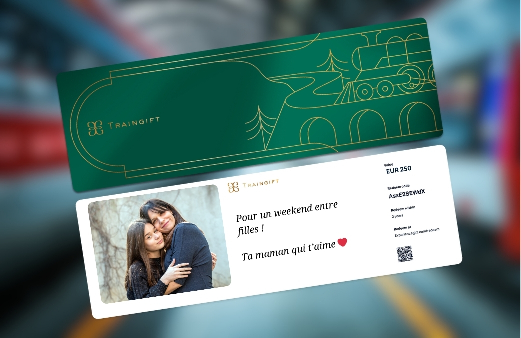 Carte cadeau traingift pour un voyage en train depuis lyon