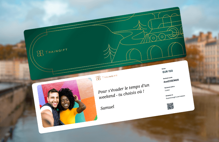Carte cadeau Traingift pour un weekend en amoureux proche de Lyon