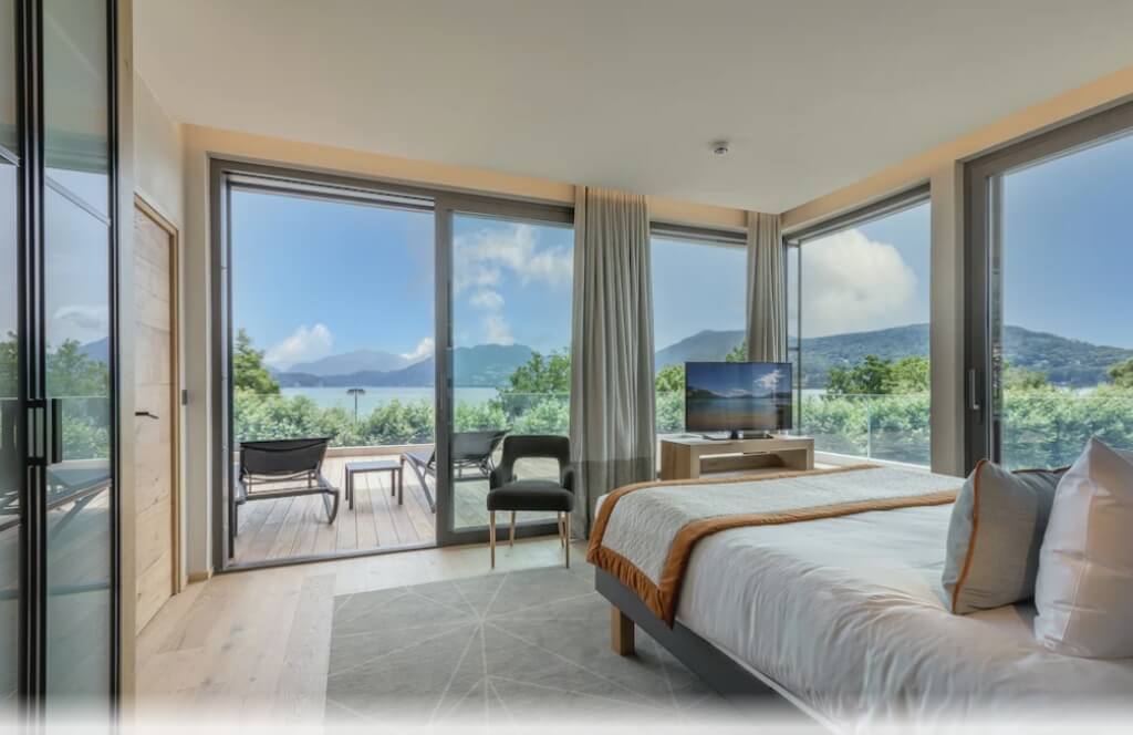 Vue depuis une chambre du Rivage Hôtel & Spa à Annecy lors d'un week end romantique à 1h de Lyon
