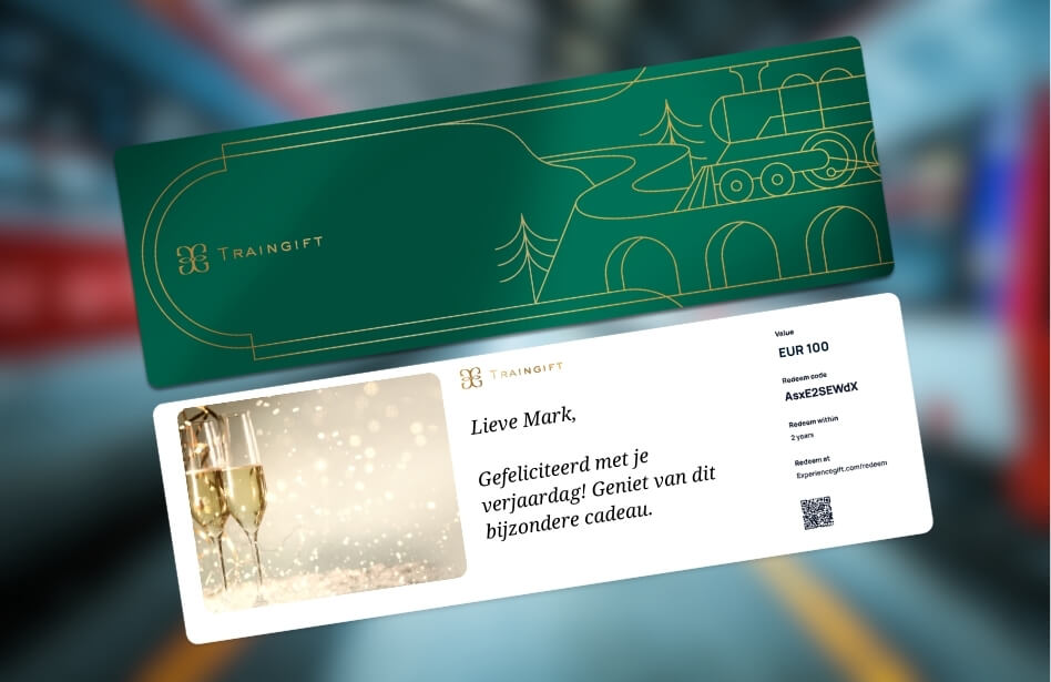 Traingift cadeaukaart voor een verjaardag