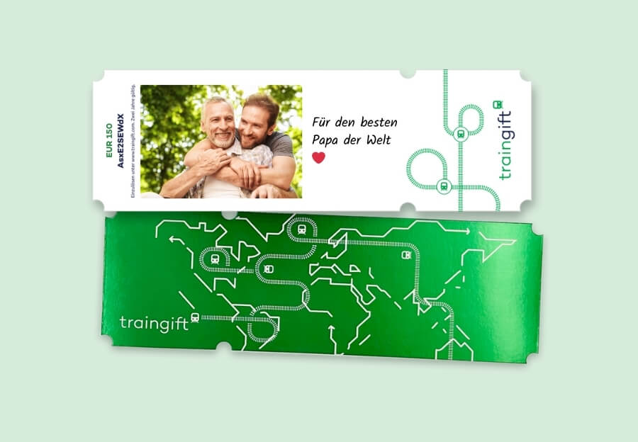 Ein Bahngutschein als Geschenk zum 65. Geburtstag für Männer