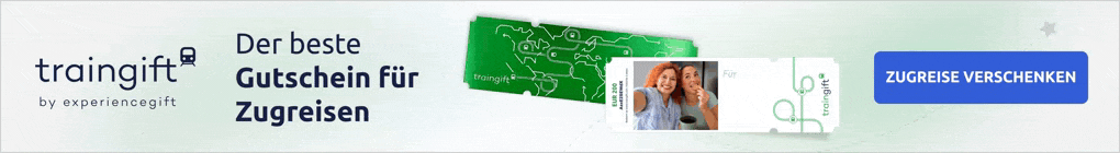 Ein Bahngutschein von Traingift als Geschenk für eine Zugreise in Deutschland