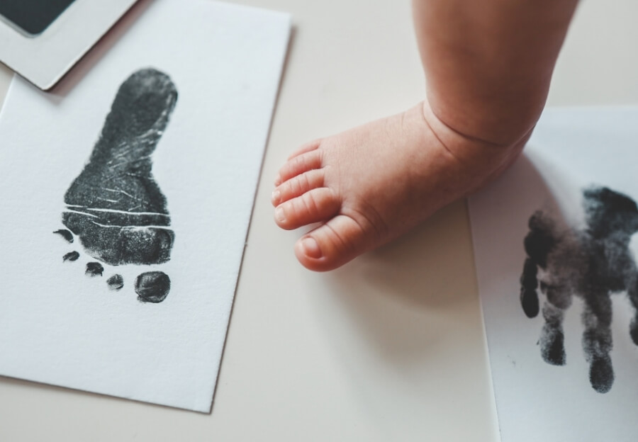 Ein Fußabdruck vone inem Baby