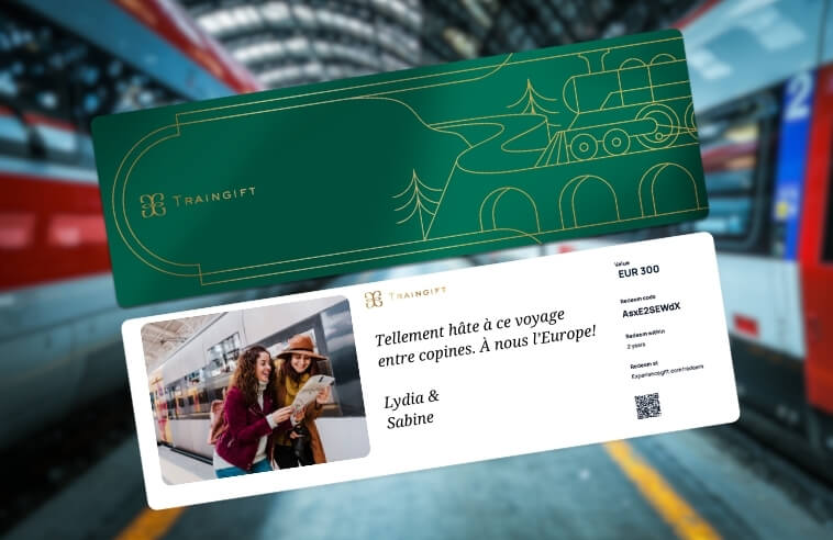 carte cadeau Traingift pour un voyage Interrail en Europe
