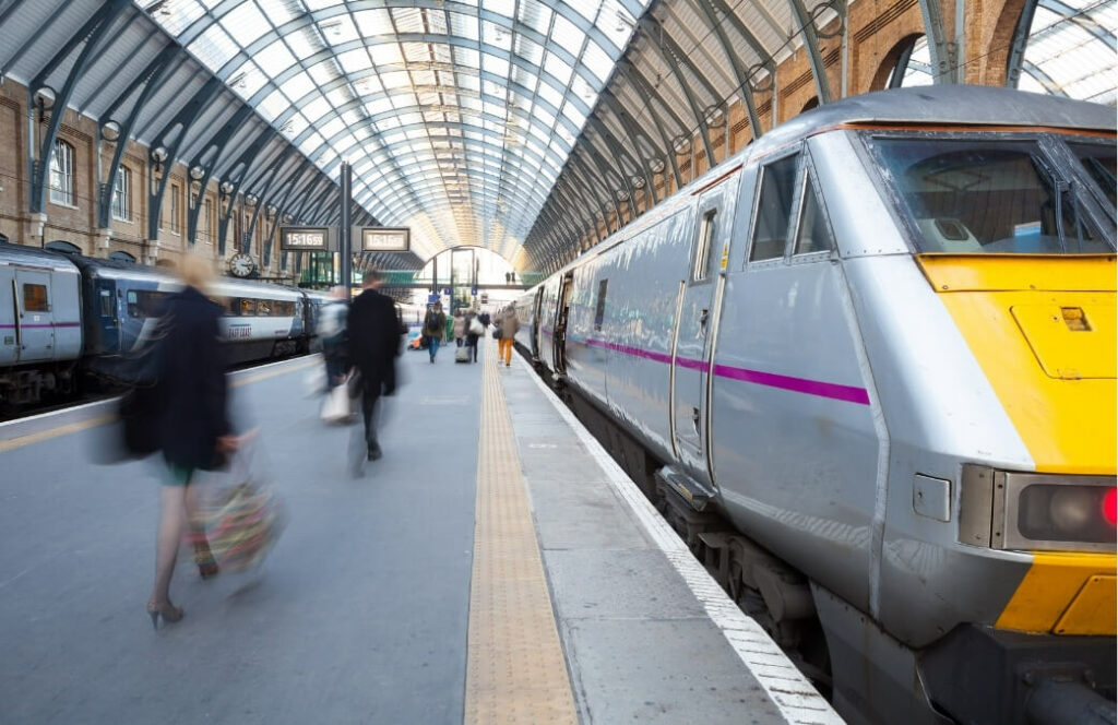 Trains leaving from King's Cross Station in London